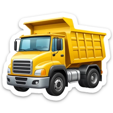 Draw a yellow dump truck with an open bed sticker