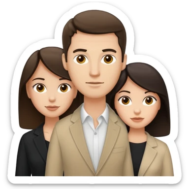 White brunette, American man with two women both are African one is light skin black and one is medium tone black sticker