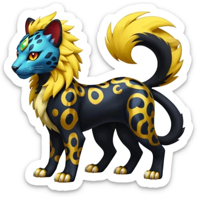 Pyroar-Luxray-Liepard-Pokémon-Fusion sticker