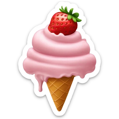 strawberry ice cream sticker