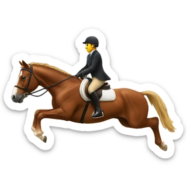 horse jumping with rider on back sticker