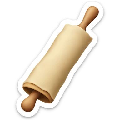 Dough being rolled by a rolling pin sticker
