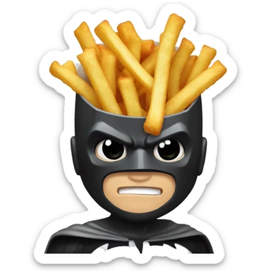 Batman qui mange des fritte  sticker