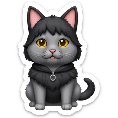 a cat that has a black dog costume on sticker