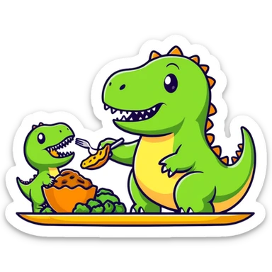 A man eating a dinosaur  sticker