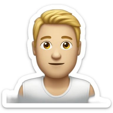 Male human from toilet bowl sticker