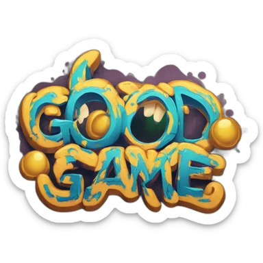 graffiti of the words "good game" sticker