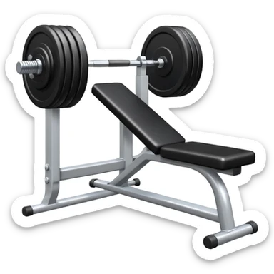 gym bench with a single dumbbell on it sticker
