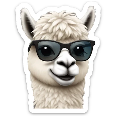 alpaca software developer with sunglasses sticker