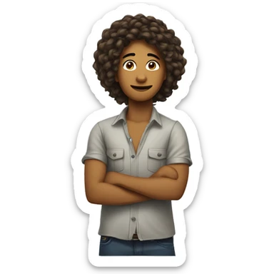 métisseavec beaucoup de cheveux sticker