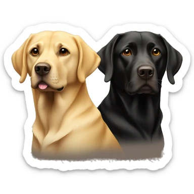 Yellow and brown and black labs sticker