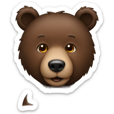 black and brown bear sticker