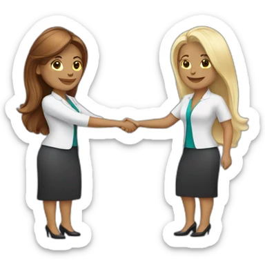 two white business women with different hair colors shaking hands sticker
