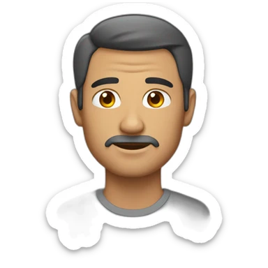 Hombre con cejas unidas sticker