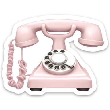 Pale pink 20th century telephone sticker