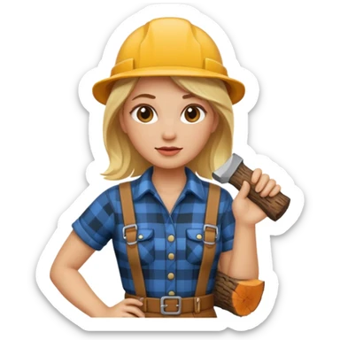lumberjack blonde woman sticker