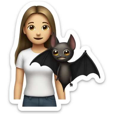 bat with girl sticker
