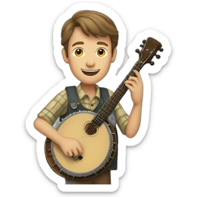 young pete seeger playing a banjo sticker