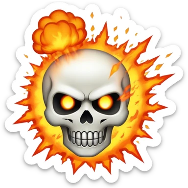 Caveira explodindo sticker
