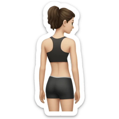 Woman Back muscles, pale skin, brunette  sticker