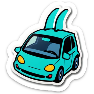 Car flipping off sticker