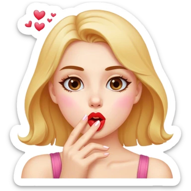 girl blowing kisses sticker