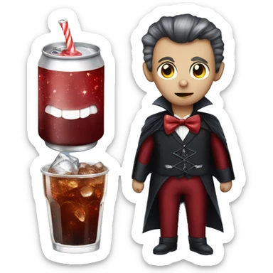 A vampire with bow and sparkles and cola sticker