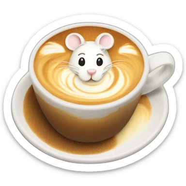 latte art mouse sticker