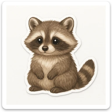 raccoon white background sticker sticker