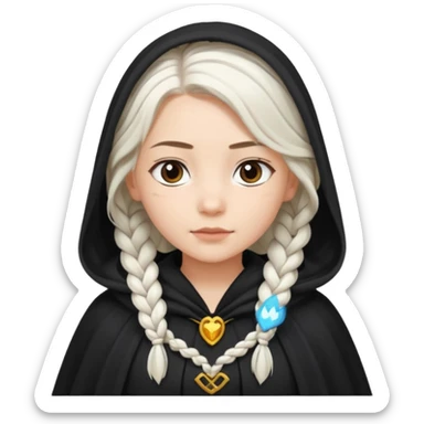 girlwith whitebraided hair, cloak sticker