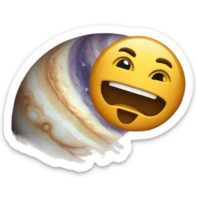 an emoji holding the jupiter sticker