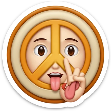 Tongue in between peace sign  sticker