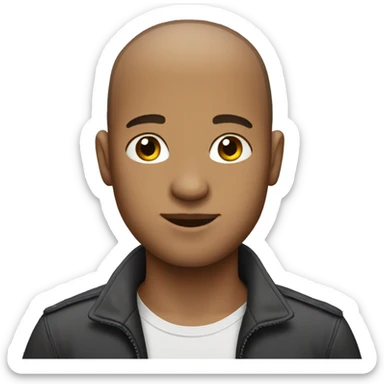 male portrait with buzz cut sticker