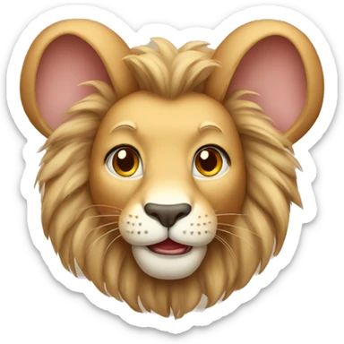tan lion head bunny sticker