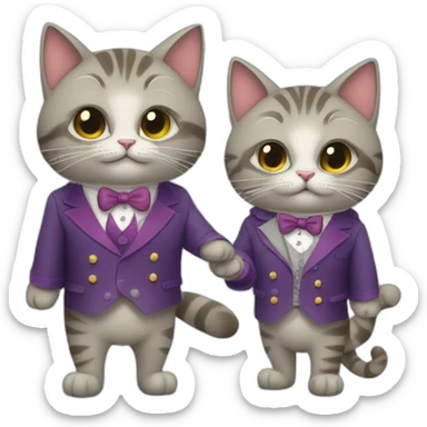 two cats dressed up for a night on the town sticker