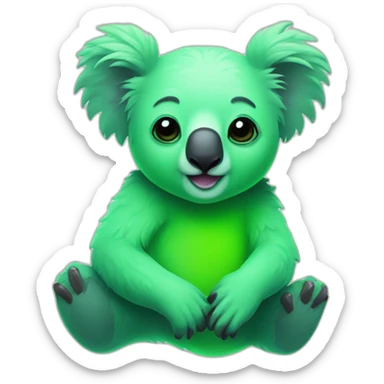 neon green koala sticker