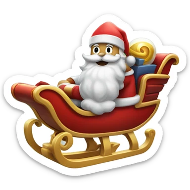 santa sleigh rocket ship sticker