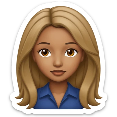 Natina Reed with dark blonde long hair sticker