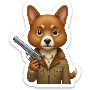 Perro con una pistola sticker