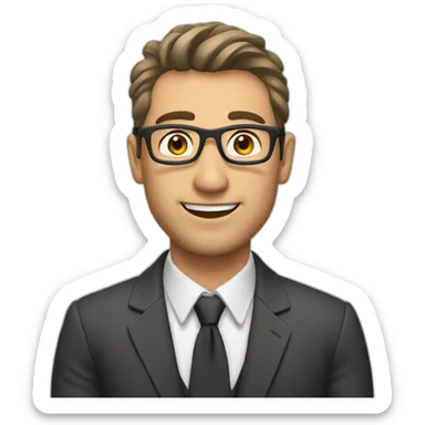 man with client sticker