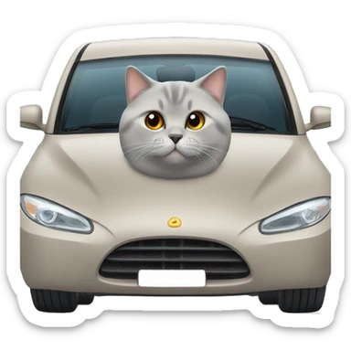 2 Cars, Cute beige and Grey british shorthair cat  sticker