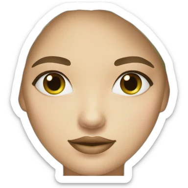 Femme blanche cheveux brun yeux vert sticker