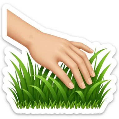 hand touching grass sticker