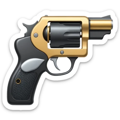A gun pointing at you at the screen sticker