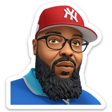 man with glasses and beard sticker