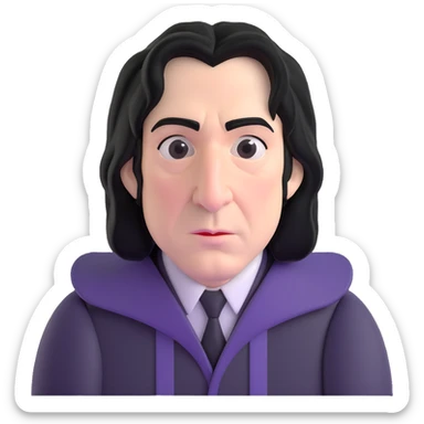 Professor Snape with hooked nose and black hair sticker