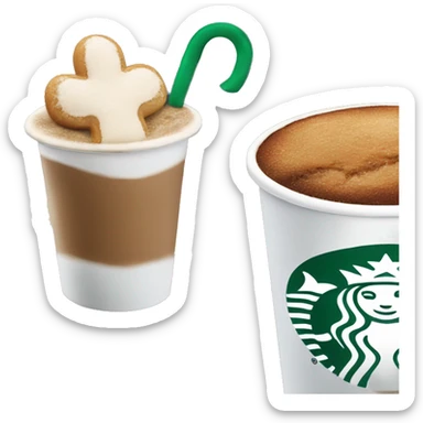 a christmas starbucks coffee with gingerbread sticker