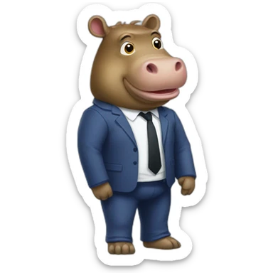 Hippopotame sur macron sticker