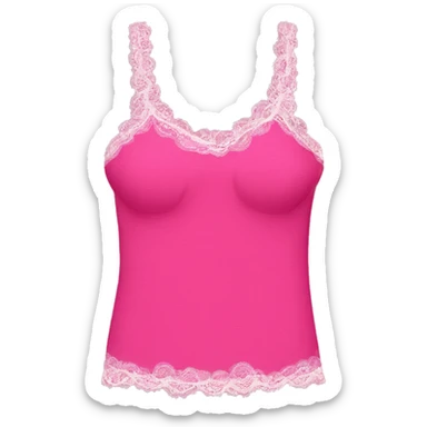  Hot pink top with lace sticker