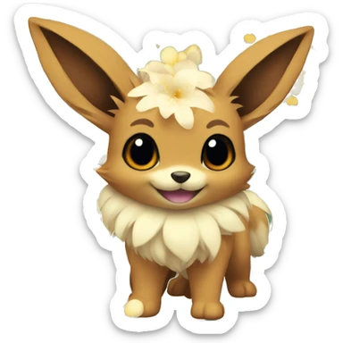 Eevee with flowers sticker